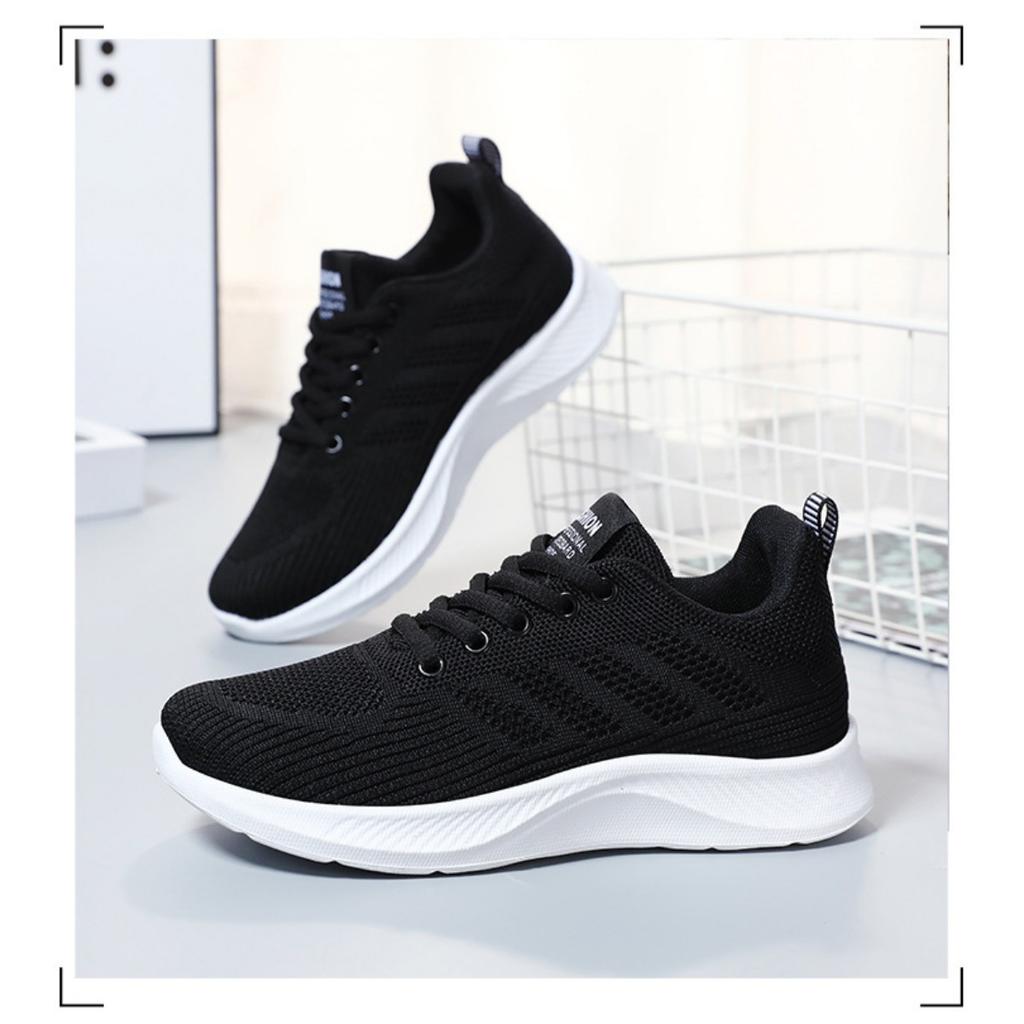 Shoes Women's Spring Casual Soft-soled Trainers, Breathable Single Shoes, Flyknit Mesh Shoes, Running Shoes