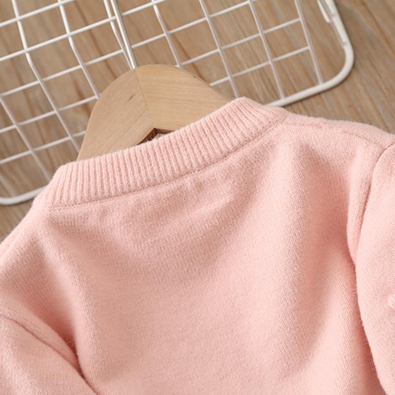 Свитер для девочек, кардиган, вязаная детская куртка, осенне-зимняя, для девочки-цветочницы, для малышки, с длинным рукавом, топы, свитера