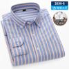 Новая хлопковая рубашка для мужчин Oxford с длинным рукавом в полоску повседневная деловая рубашка в клетку с карманом для мужчин