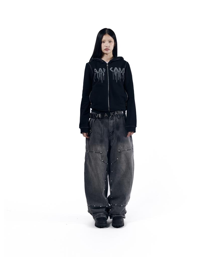 AAKAM Steve Double Knee Denim Pants (Gray)