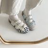Leopard Print Ballet Shoes for Women's Summer Wear 2025 Summer Super Fire Ugly Cute Sweet Sister Pearl Leopard Print Mary Jane Boken Sandals