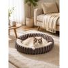 Plush Pet Bed Soft Rabbit Fur Dog Bed Cat Bed Calming Round Cushion Cozy Sleeping Nest Comfortable Pet Sofa