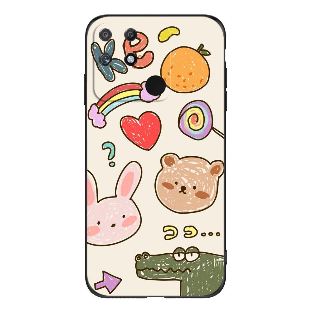 Для Realme Narzo 50A чехол 6,5 дюймов для OPPO Realme Narzo50A 50 A чехол RMX3430 чехол для телефона черный чехол из ТПУ милый забавный