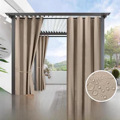 Водонепроницаемая штора блэкаут для уличного балкона - Ткань солнцезащитная из тонкого льна