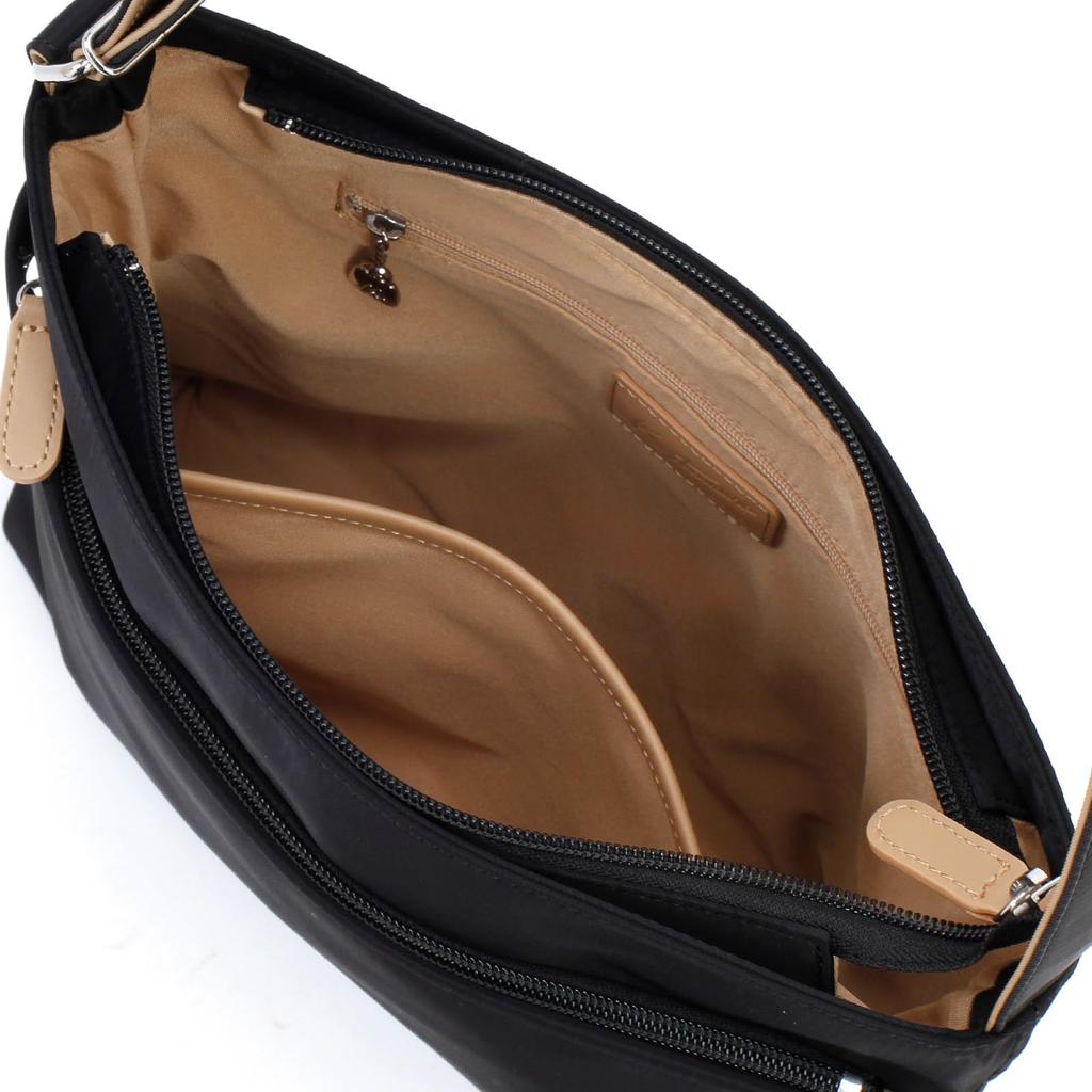 Сумка через плечо с молоком 15671 [Kitamura] R-0702 Женская черная/кофейная [черная]