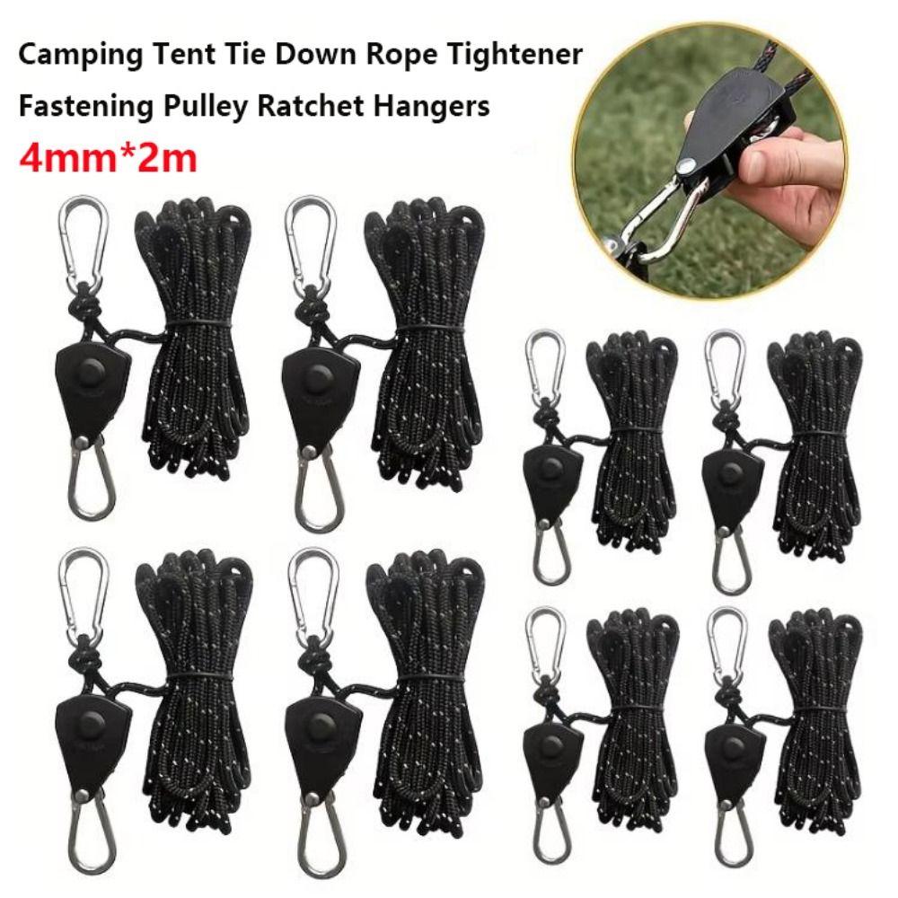 Multicolors Tightener Fastening Pulley Ratchet Hangers Reflective Canopy Buckle Rope Outdoor Tool