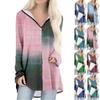 Women's V-neck Hooded Loose Long-sleeved Tops Casual Tops Home Leisure Pajamas Tops
