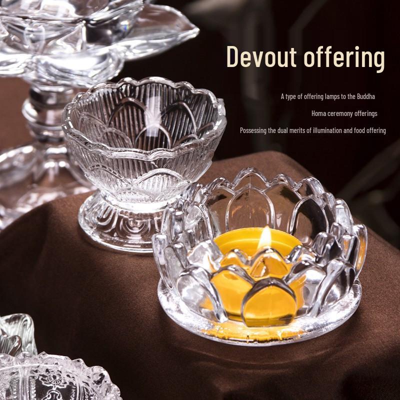 Подставка для лампадки из стекла лотоса: Жаростойкая свеча/масляная лампа для 24-часового использования