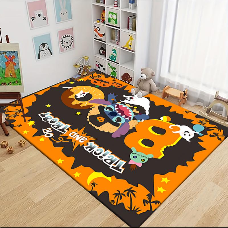 Halloween Trick Treat Carpet Rug Soft Washable Antislip Home Living Room Sofa Mats Personalized Christmas Rug