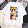 Anime Luffy Graphic Print Men's T-shirt Korean Oversized Tops Unisex