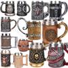 600 мл кружка универсальная Danegeld кружка Viking уникальный дизайн кружки нержавеющая сталь вставка смола пивная кружка вечеринка Хэллоуин подарок