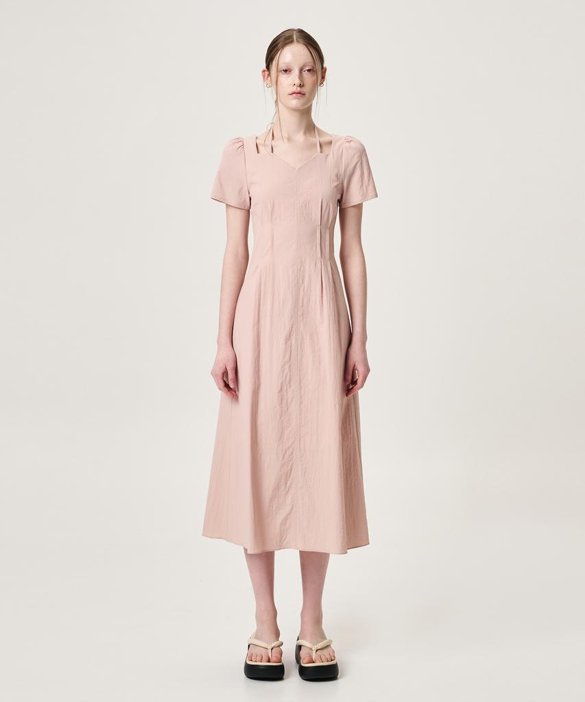 Etmont Heart Neck Strap Dress, Pink