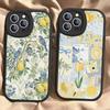 Простой свежий лимонный стиль для iPhone 16 15 14 13 12 11 Pro Max Plus Кожаный чехол для телефона