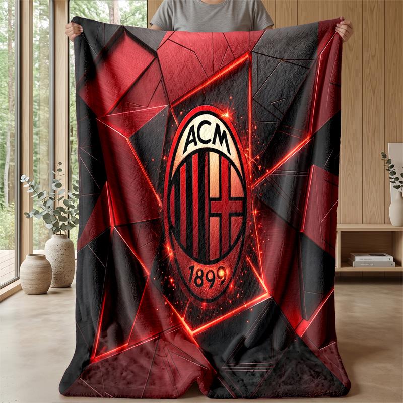 AC Milan Theme blanket Soft Flannel Blanket Plush Throw Blanket Cozy Sofa Bed Blanket for Home Decor