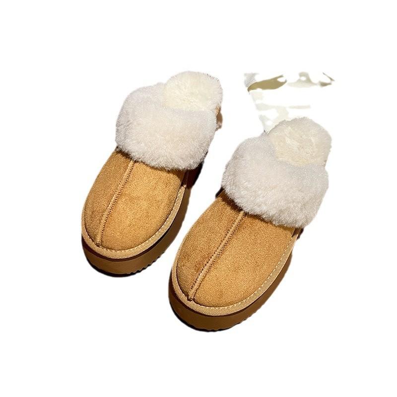 Thick-bottomed foreign trade large-size Mao Mao drag 2024 autumn and winter popular fashion outer wear velvet warm women's snow boots women