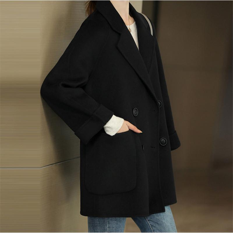 Tooxika осень и зима новый однотонный пиджак с воротником в елочку шерстяное пальто для женщин