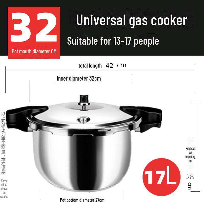 Durable 304 Stainless Steel Pressure Cooker for Gas, Open Flame, and Induction Cooktops