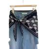 Star silk scarf women's versatile travel accessories with jeans, fart curtain waist scarf, triangular scarf, scarf with headscarf