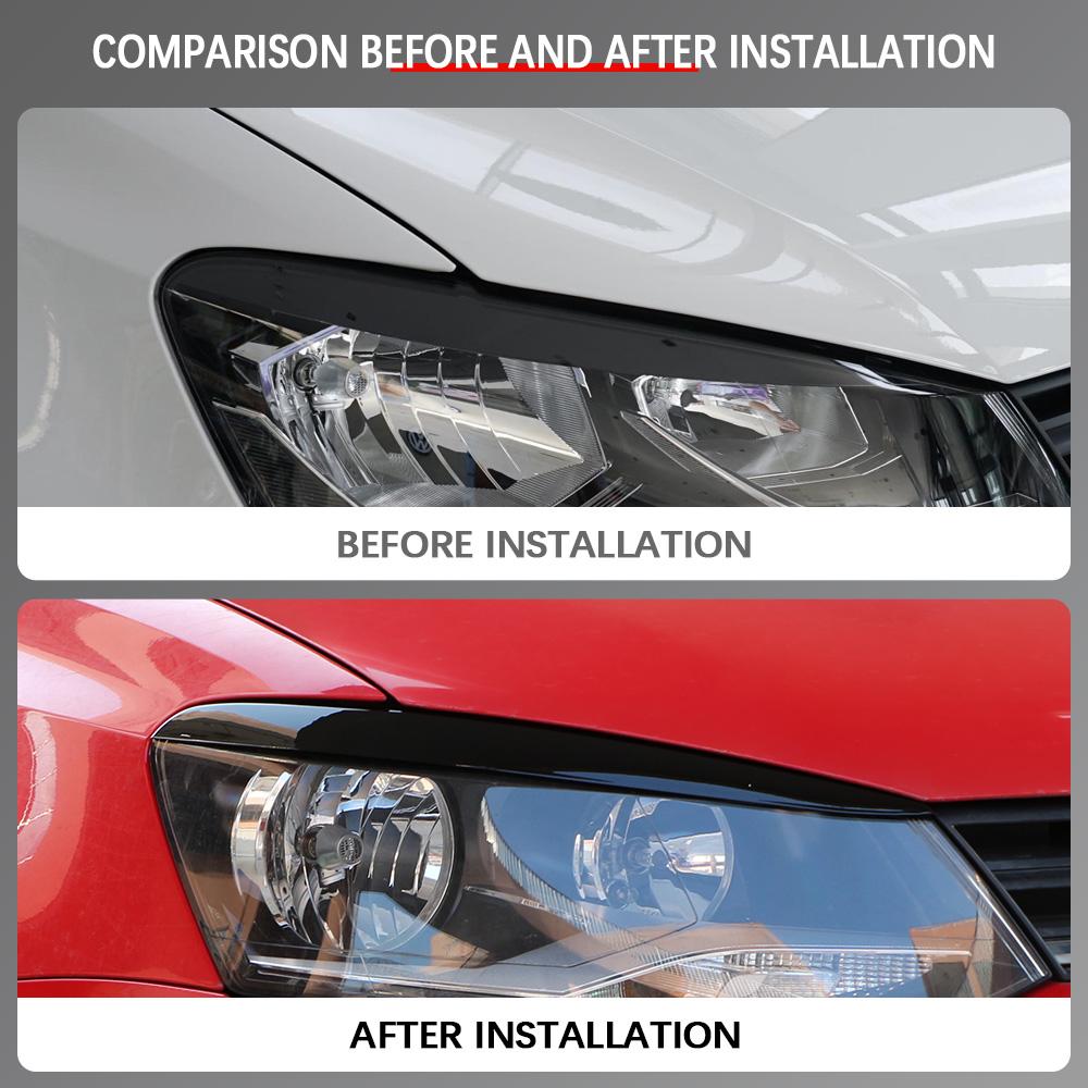 2 шт. Накладки на фары автомобиля, имитация углеродного волокна, для VW Polo Mk5 6R 6C 2010 2011 2012 2013 2014 2015 2016 2017 2018