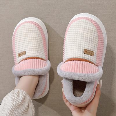 Сумка на каблуке хлопковые тапочки женские сезон плюшевые теплые плюшевые клетчатые мужские день утолщенные нескользящие хлопковые туфли мужские