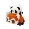 Cute Flip Panda Transformation Red Panda Doll Plush Toy Fun Doll Children's Day Gift Handmade