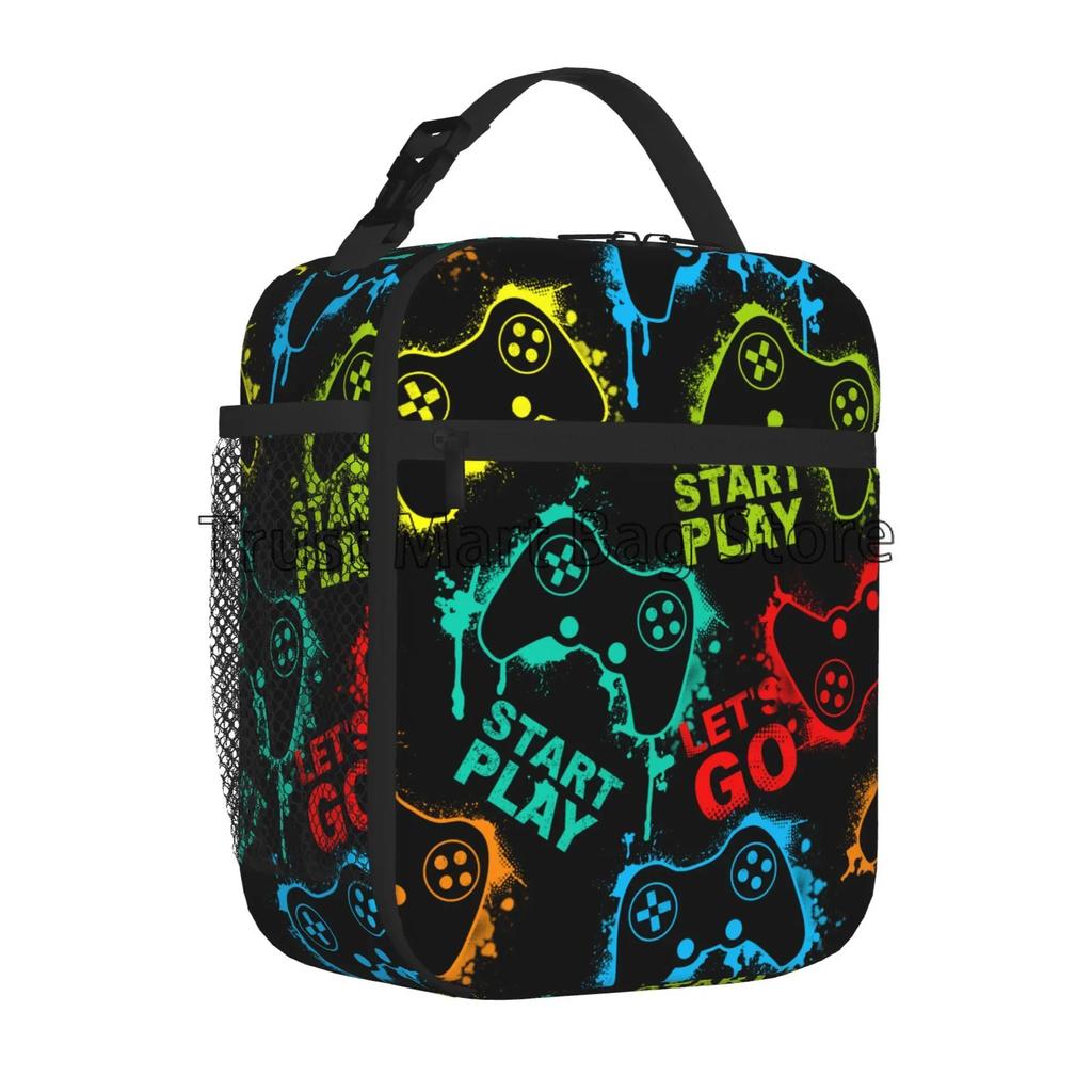 Контроллер для видеоигр, изолированный ланч-бокс, геймпад, водонепроницаемый портативный термосумка для ланча Bento для школы, путешествий, пикника, пляжа