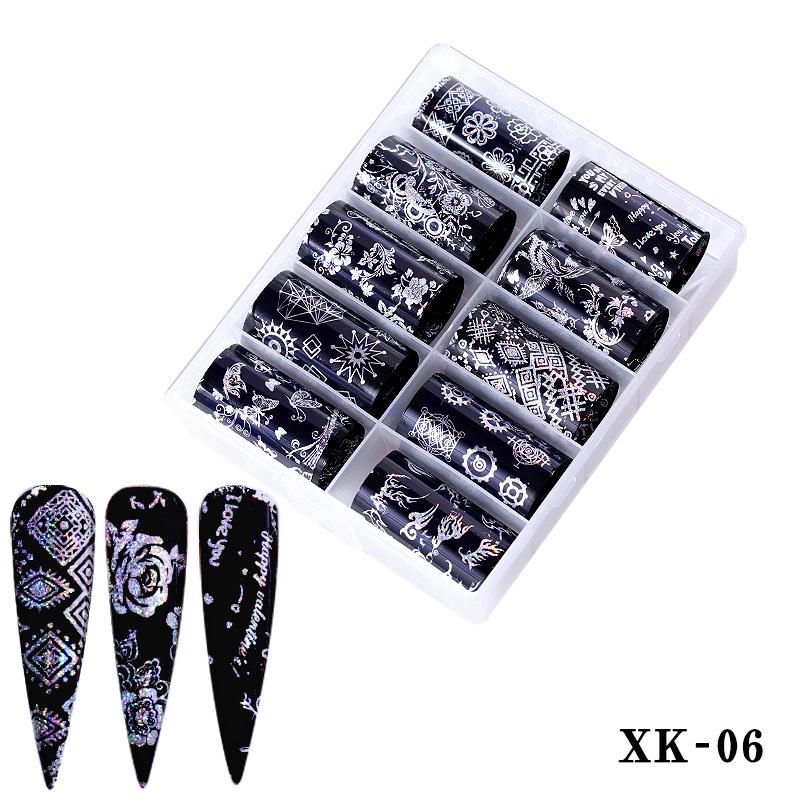 One Box Nail Art Supplies Переводная наклейка Звездное небо Бумага Тибетский цветной лазерный лазерный стикер для ногтей