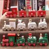 Gift Xmas Party Props Children's Toys Window Ornaments Wooden Train Christmas Ornament Home Decor