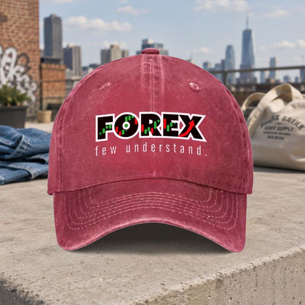 FOREX Printed Vintage Washed Baseball Cap Unisex Duckbill Hat Casual Street Style Gift