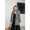 Winter Super Thick Hooded Tiger Pattern Coat, Hairy Medium and Long Women's Imitation Fur Jacket, Light Luxury Flocking