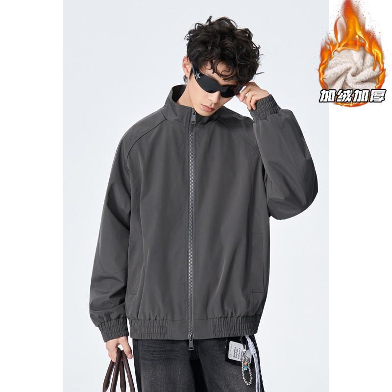 Mens Oversized Thick Fleece-Lined Cotton Puffer Jacket 2026 Loose Fit Stand Collar Zipper Coat M-5XL