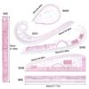 6pcs DIY Curve Ruler PVC Drawing Template Tool Kits Measure Tailor Ruler  Sewing Accessories
