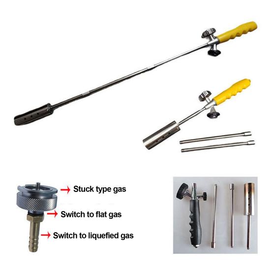 Outdoor Weed Torch with Detachable Long Arm Adjustable Flame Control Valve Weeding Blow Torch Flame Thrower Camping Propane Weed Burner