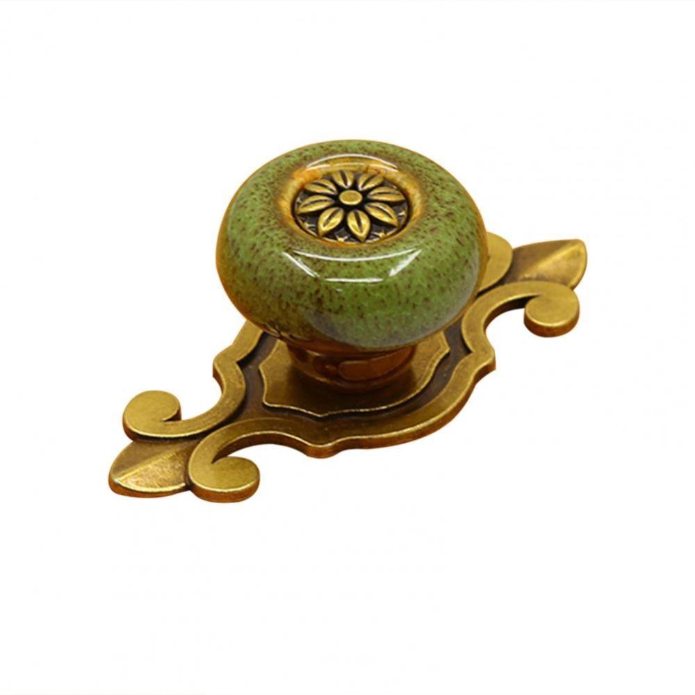 Креативная керамическая ручка с одним отверстием, этнический стиль, античная бронза, дверная ручка, керамическая ручка-цветок для шкафа