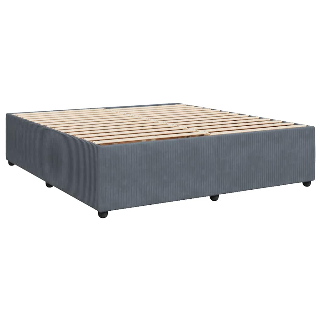 Bed Frame without Mattress Dark Grey 200x200 cm Velvet