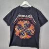 Перепечатка Metallica Горящие Черепа 00-х Винтажный Стиль Черная Группа S-4XL Унисекс Футболка