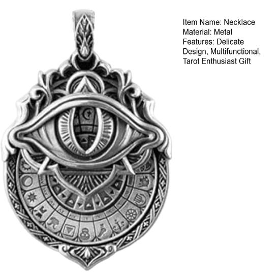 Ожерелье Tarot Vision Ожерелье с подвеской «Всевидящее око» Подвеска с символом карты Таро с плавным вращением Мистические гадательные украшения