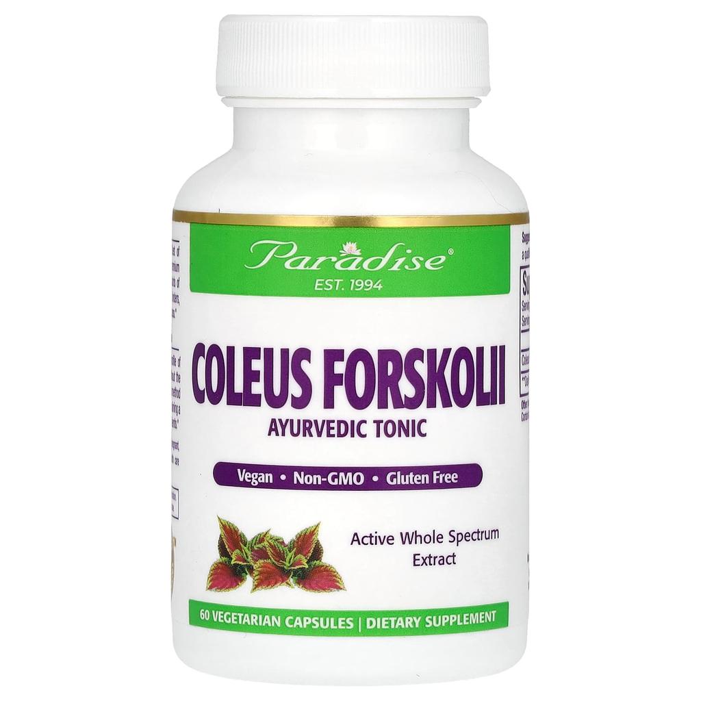 Paradise Herbs, Колеус Форсколии, 60 вегетарианских капсул