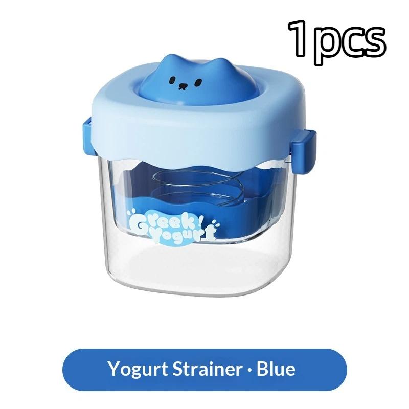 Greek Yogurt Maker Cute Cartoon Cat Pattern 1Pcs BPA Free Container with Leak Proof Lid for Gift Giving