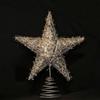LED Light Christmas Tree Star Topper With Pearl Wire Gold Iron Xmas Tree Ornaments  New  Home Table Decoration Supplies