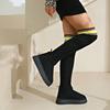 Женские сапоги 2024 года, новые модные смешанные вязаные носки, сапоги, увеличивающие рост, толстая подошва, зимняя обувь для женщин, зимние сапоги для отдыха