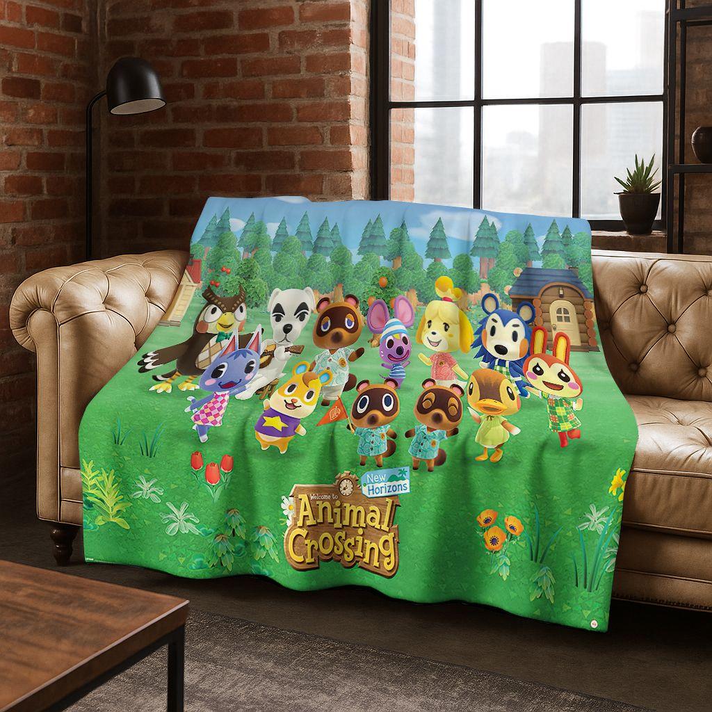 Мультяшное фланелевое одеяло Animal Crossing Wild World, Уютное мягкое плед-покрывало для дома, спальни, кровати, дивана, пикника, Подарок для детей