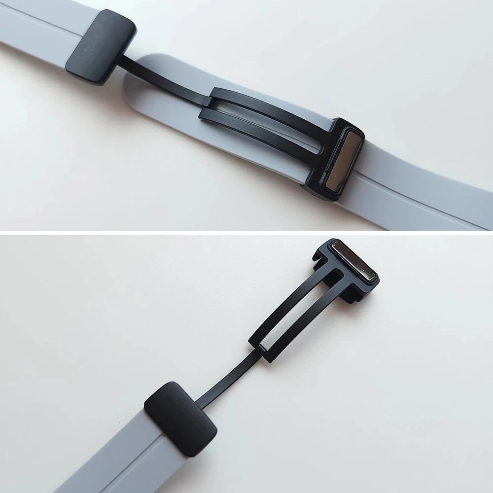 20mm 22mm Watch Strap For Samsung Galaxy watch 6/7/4/5 pro/classic/gear s3 Silicone Magnetic bracelet Huawei watch gt 4 2 3 band