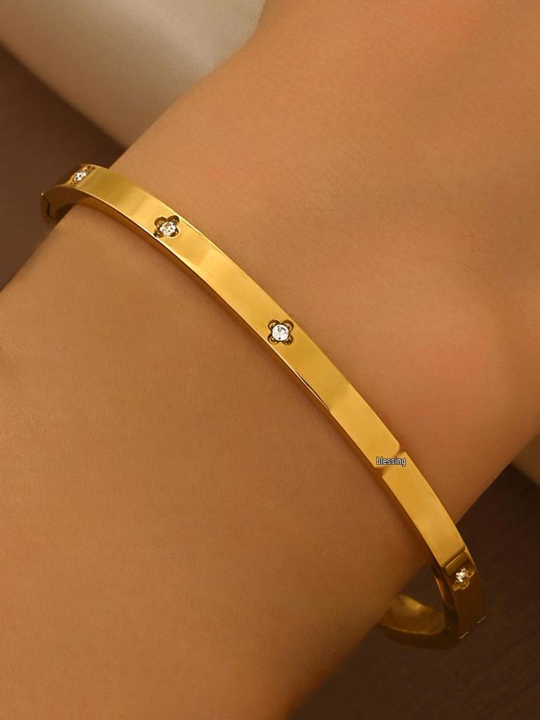 Элегантный цирконовый браслет - Белая титановая сталь для женщин