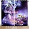Фиолетовая галактика волк волки 3D печатные тонкие шторы для спальни гостиной окна отеля 2 панели 65% солнцезащитный козырек