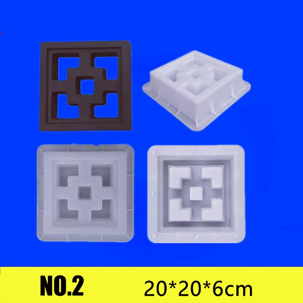 Пластиковая форма для цементного античного полого кирпича 20*20*6 см, 3D-резьба, противоскользящая, для бетона, пластиковая, форма для мощения, цементная выравнивающая лопата, инструменты для мощения
