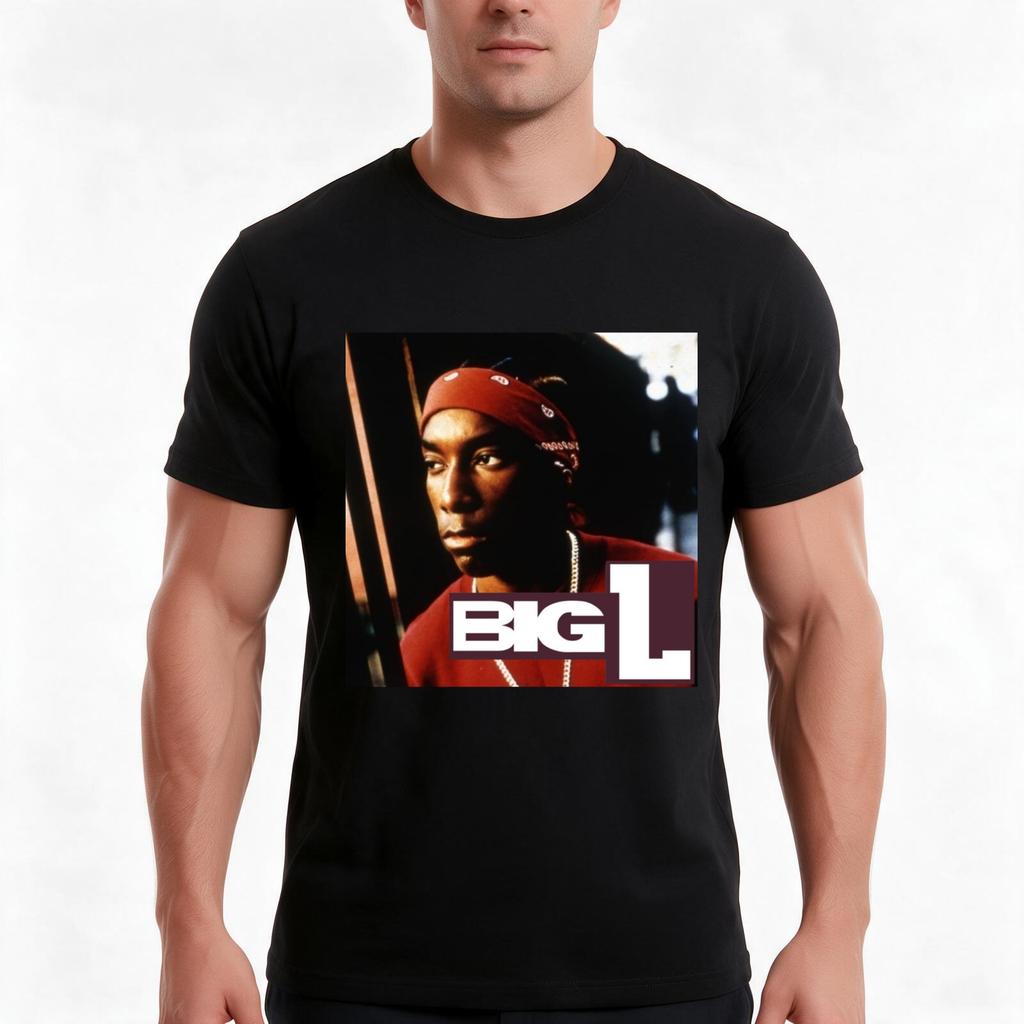Big L Harlem 90s Hiphop (With Logo) TShirt Summer Casual Cotton Tee Oversized Streetwear Tops Vintage Graphic Print