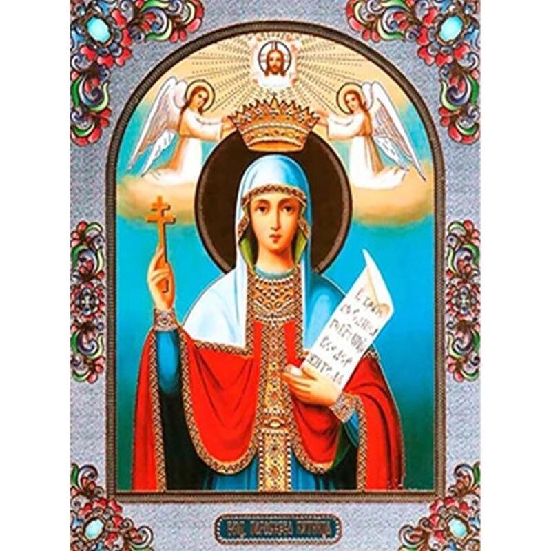 DIY Religion Icon 5D Diamond Painting Full Round Drill Cartoon Diamond Embroidery Mosaic Cross Stitch Gift Wall Art Home Decor