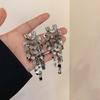 Luxury Exaggerated Metal Round Sequin Tassel Earrings for Women U-Shaped Big Elegent Personalized Party Girls Unusual Jewelry