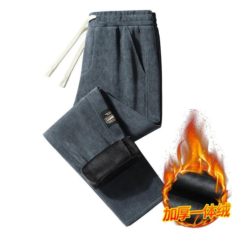 Зимние утепленные флисовые спортивные штаны больших размеров 9xl, мужские вельветовые джоггеры, спортивная одежда, повседневные спортивные штаны 6xl 7xl 8xl